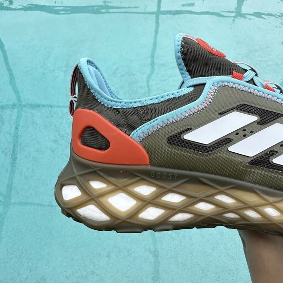 Adidas Web Boost Low Olive Strata Halo Blue Men's Athletic Shoes HQ6170 - Picture 6 of 12